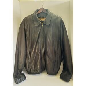 Marc New York Andrew Marc Men’s XL Dark Brown Leather Jacket Lined NICE